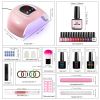 limegirl gel nail polish kit with U V lamp 15 color semi permanent gel nail polish kit with frosted top paint primer nail tool set