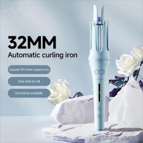Fully Automatic 32mm Long-lasting Styling Large Curls And Waves Negative Ion Curling Iron (Color: Blue)