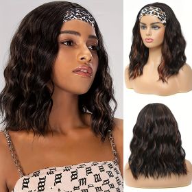 Fashion Water Wave Hairband Non-toxic Wig, Heat-resistant Synthetic Hair Band Elastic Cap, No Glue, Trendy Wave Style, Suitable For The Whole Sce (Option: T233-16inch)