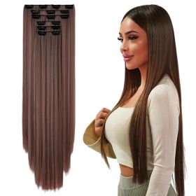 Holdbalance Straight Clip In Hair Extensions 24inch Hair Extensions For Women 6PCS Long Soft Synthetic Natural Hairpieces (Option: Kimi230)