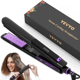 Steam Straighteners For Hair, Professional Salon Titanium Vapor Straightening Irons, High-end Salon Water Light Steam Flat Iron 24 Hour Anti-friz (Color: Purple)