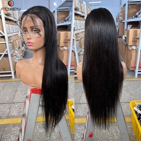 200 Density 13x4 Hd Lace Front Wigs For American Black Women Human Hair Wigs Wholesale (Option: Black-18Inches-13X4CM)